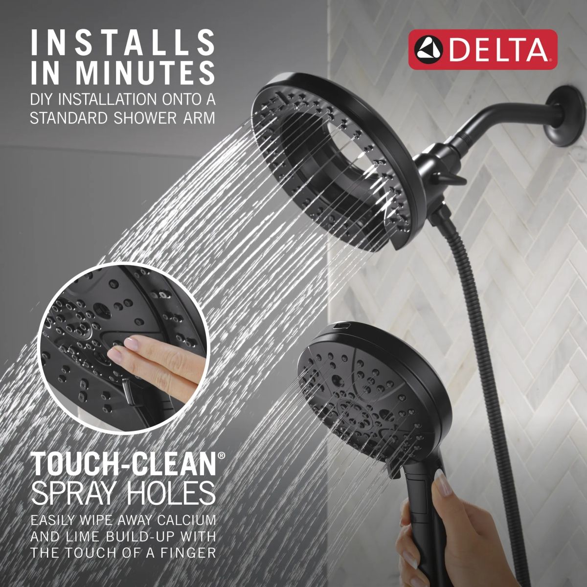 DELTA Universal Showering Components 7-Setting In2ition with ProClean — Matte Black