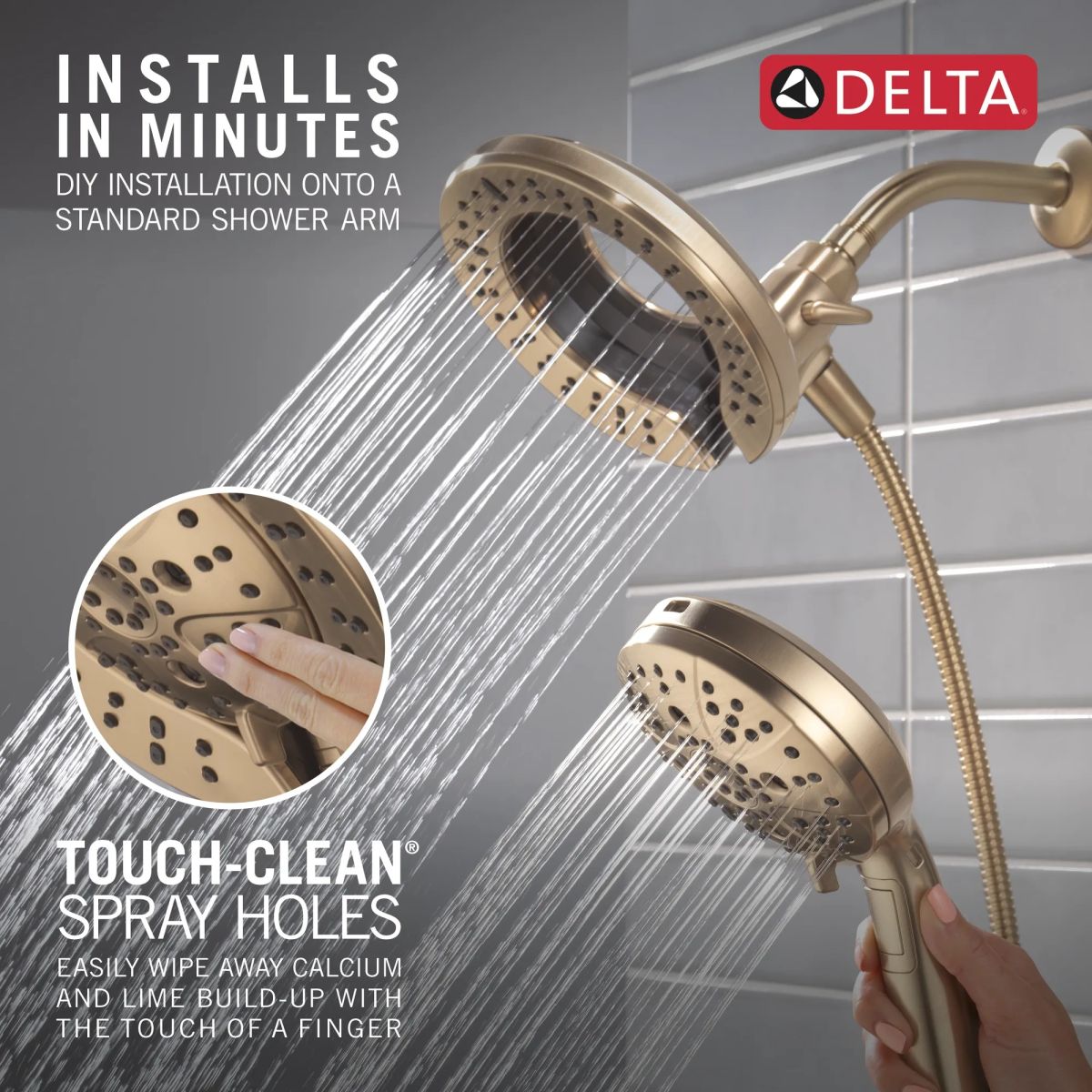 DELTA Universal Showering Components 7-Setting In2ition with ProClean — Lumicoat® Champagne Bronze