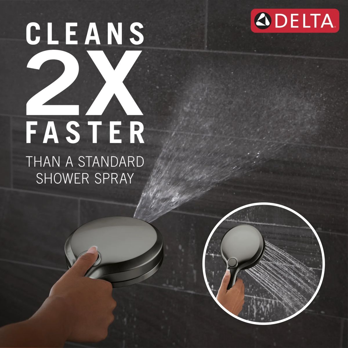 DELTA Universal Showering Components 7-Setting In2ition with ProClean — Lumicoat® Black Stainless