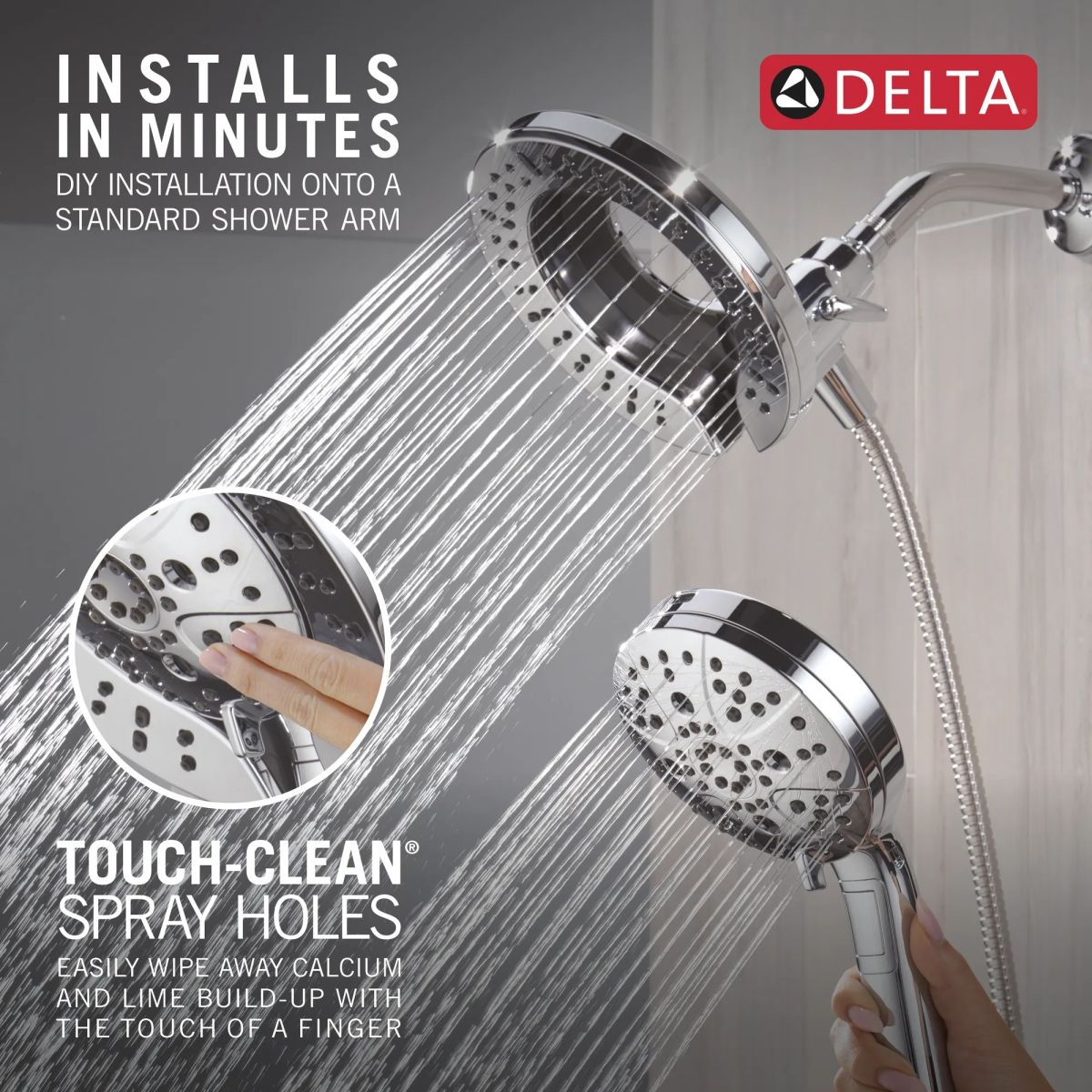 DELTA Universal Showering Components 7-Setting In2ition with ProClean — Lumicoat® Chrome