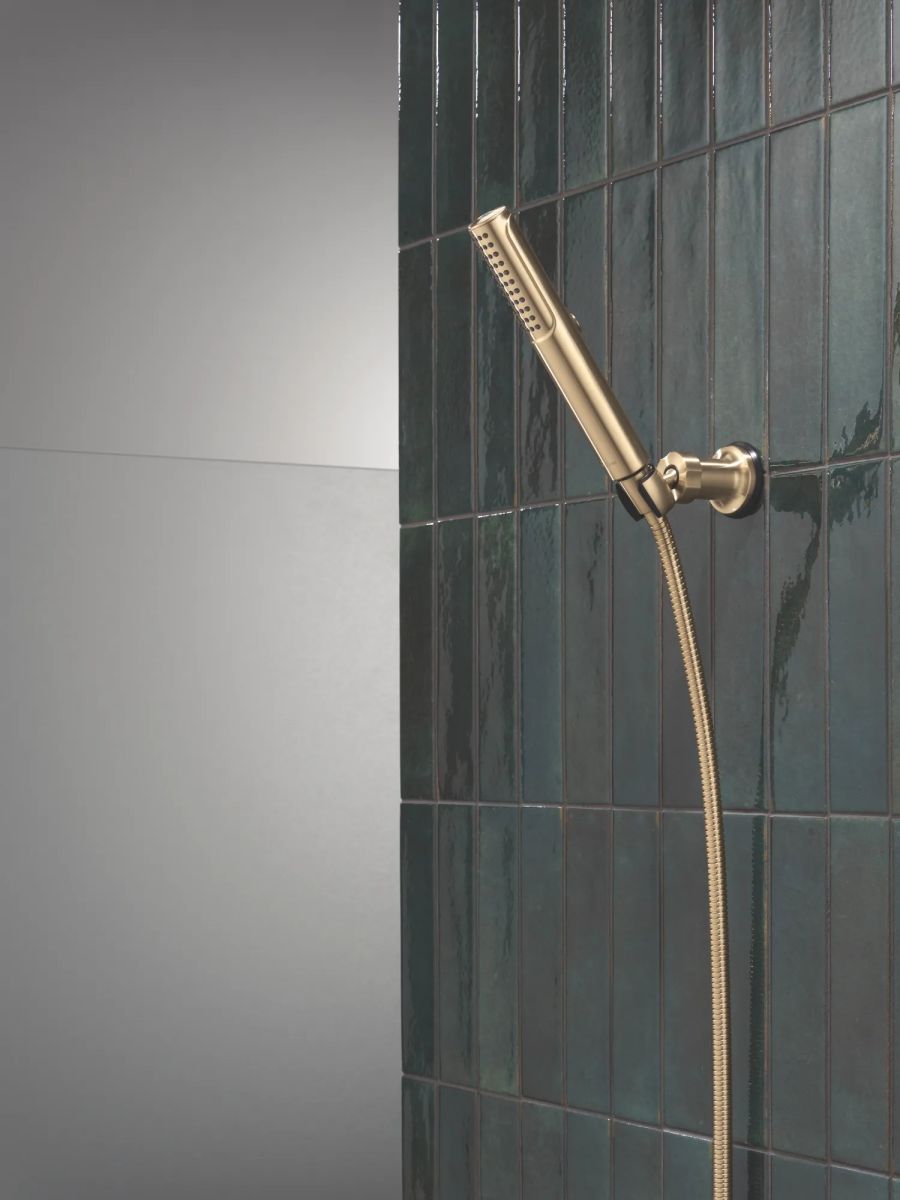 DELTA Universal Showering Components 2-Setting Hand Shower with ProClean Spray — Lumicoat® Champagne Bronze