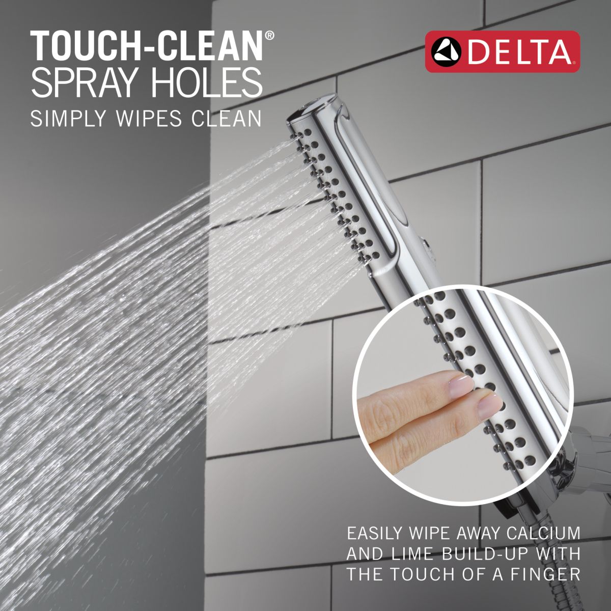 DELTA Universal Showering Components 2-Setting Hand Shower with ProClean Spray — Lumicoat® Chrome