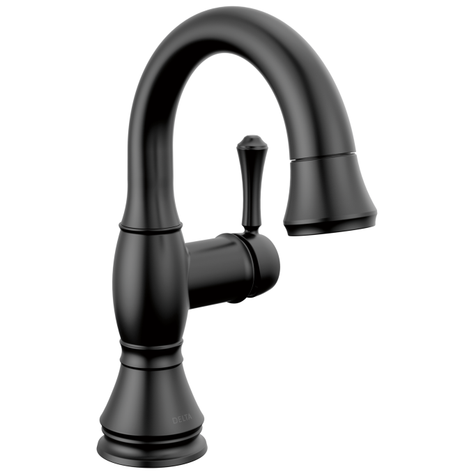 DELTA Cassidy Single Handle Pull Down Bathroom Faucet — Matte Black