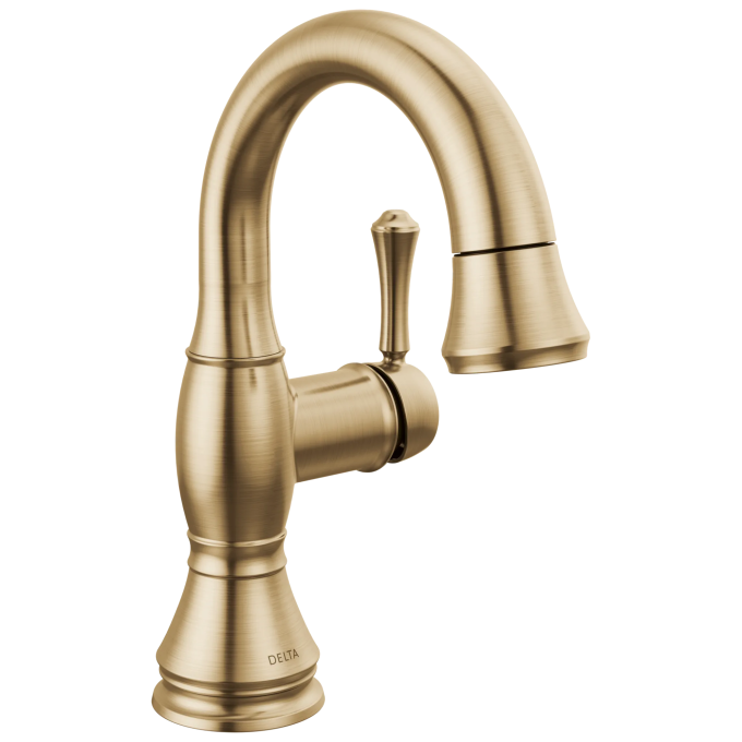 DELTA Cassidy Single Handle Pull Down Bathroom Faucet — Champagne Bronze