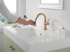 DELTA Cassidy Single Handle Pull Down Bathroom Faucet — Champagne Bronze