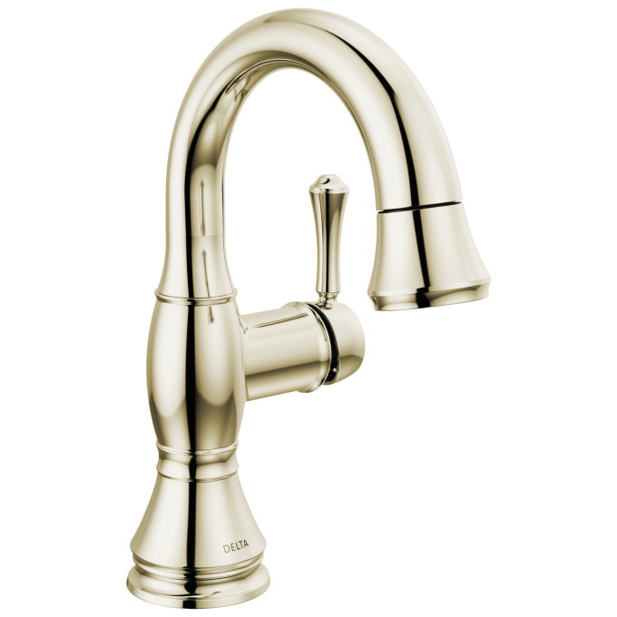 DELTA Cassidy Single Handle Pull Down Bathroom Faucet — Polished Nickel