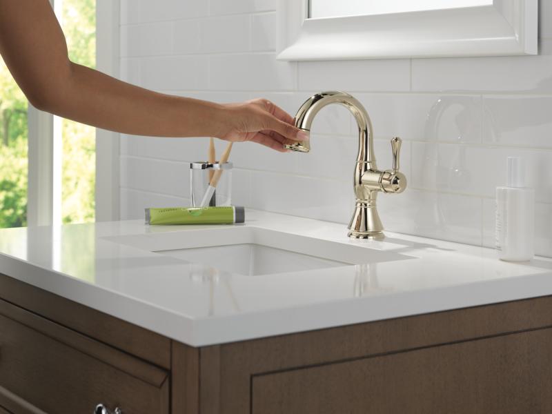 DELTA Cassidy Single Handle Pull Down Bathroom Faucet — Polished Nickel