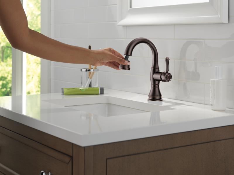 DELTA Cassidy Single Handle Pull Down Bathroom Faucet — Venetian Bronze