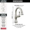 DELTA Cassidy Single Handle Pull Down Bathroom Faucet — Stainless