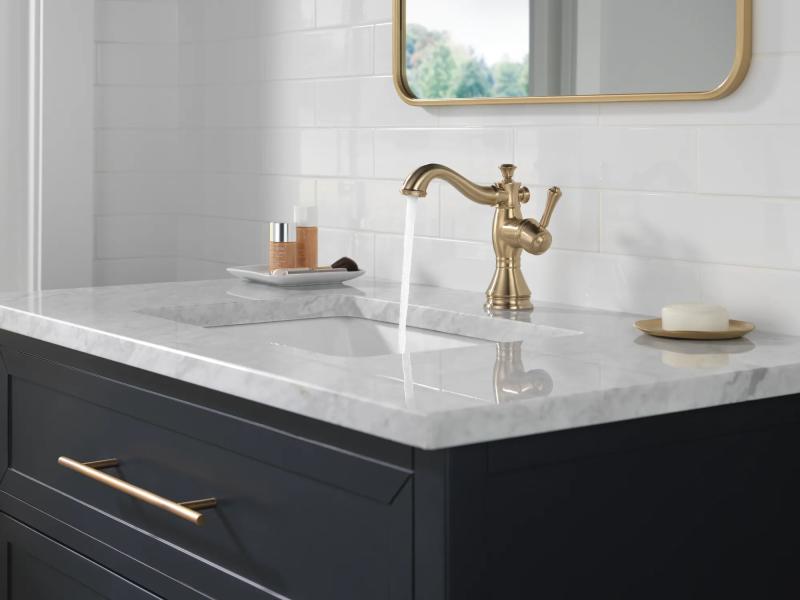 DELTA Cassidy Single Handle Bathroom Faucet — Champagne Bronze