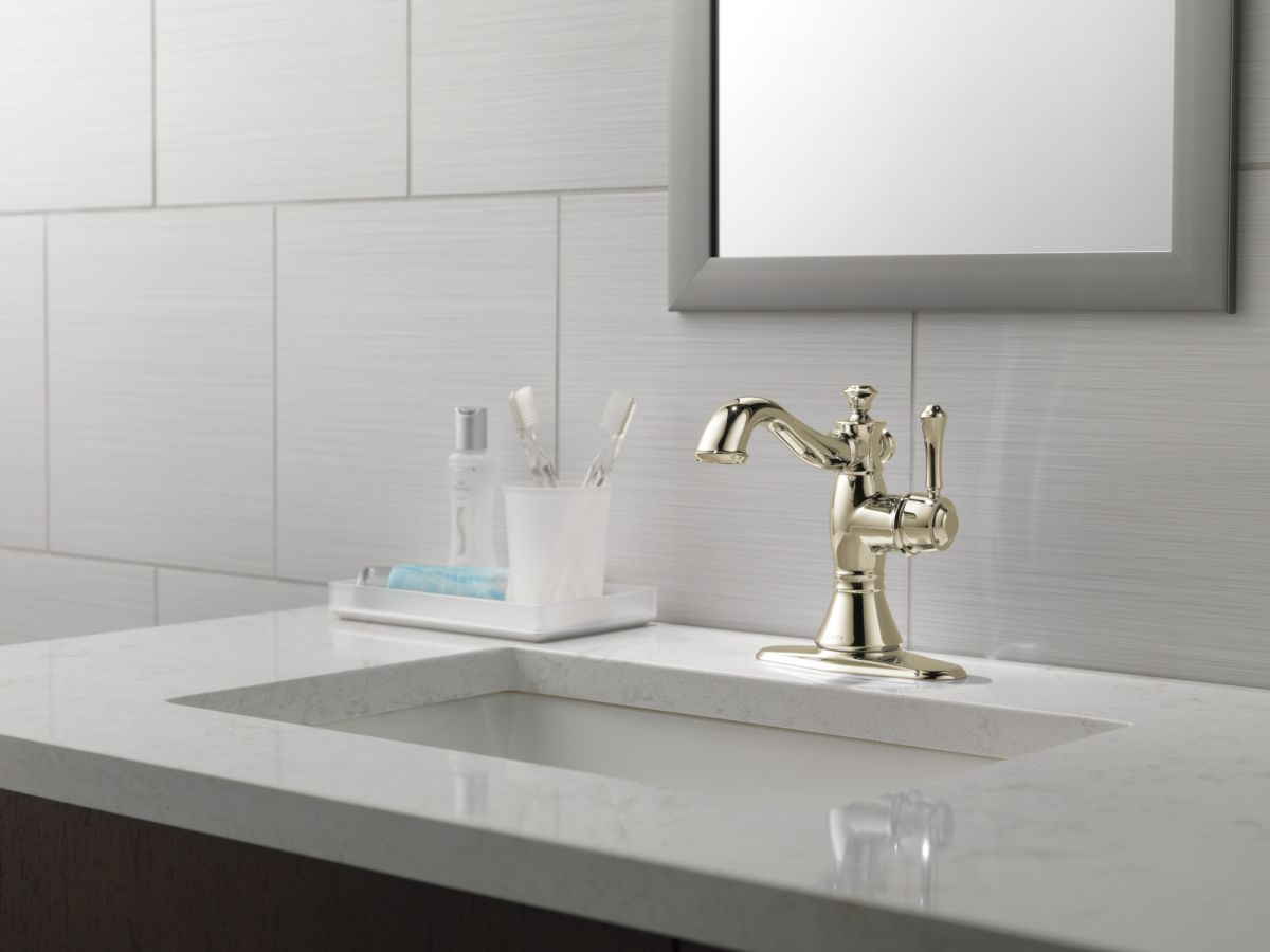 DELTA Cassidy Single Handle Bathroom Faucet — Polished Nickel