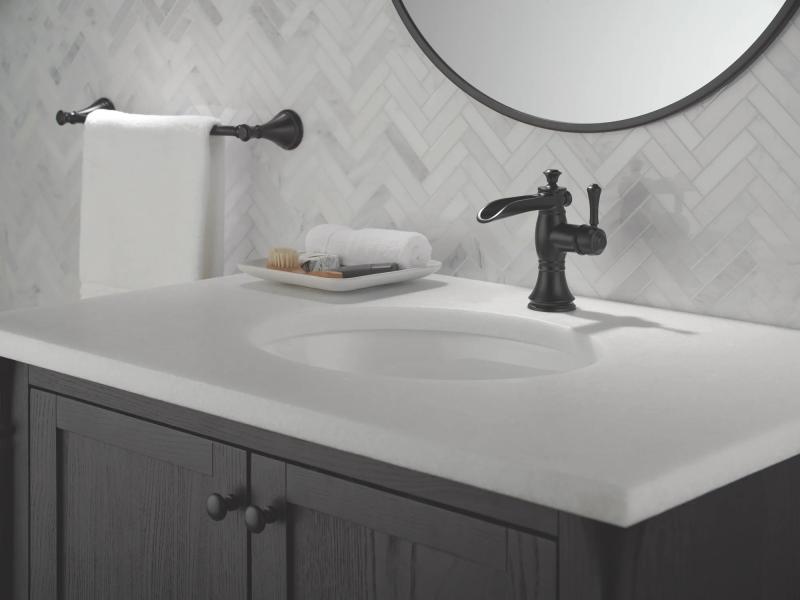 DELTA Cassidy Single Handle Bathroom Faucet — Matte Black