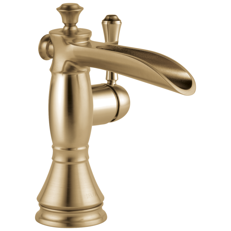 DELTA Cassidy Single Handle Channel Bathroom Faucet — Champagne Bronze