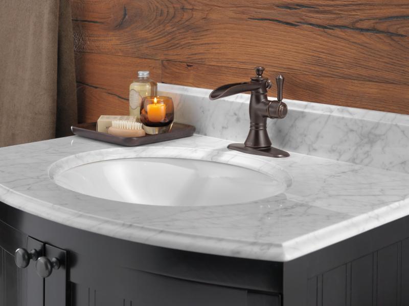 DELTA Cassidy Single Handle Channel Bathroom Faucet — Venetian Bronze