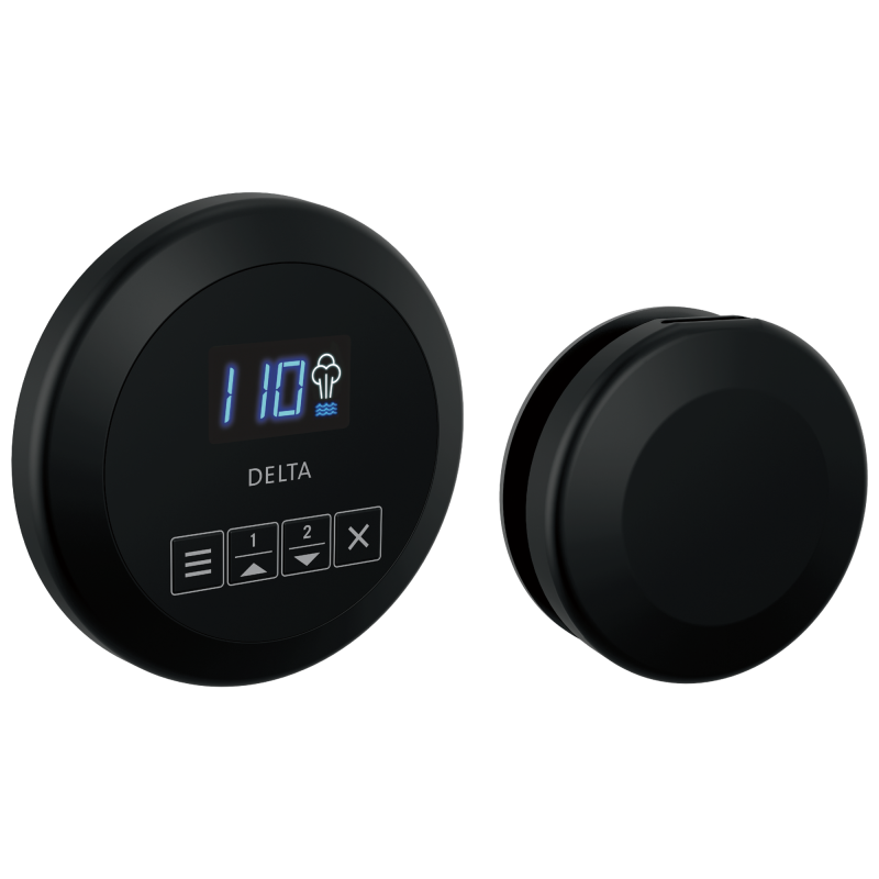 DELTA Universal Showering Components Round Steam Package — Matte Black