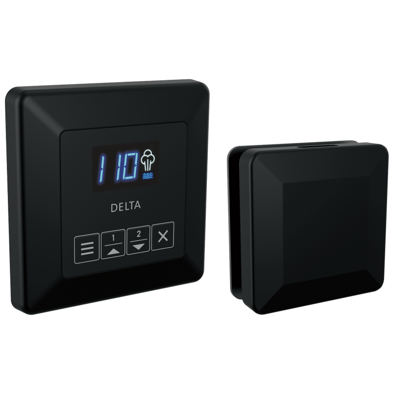 DELTA Universal Showering Components Square Steam Package — Matte Black