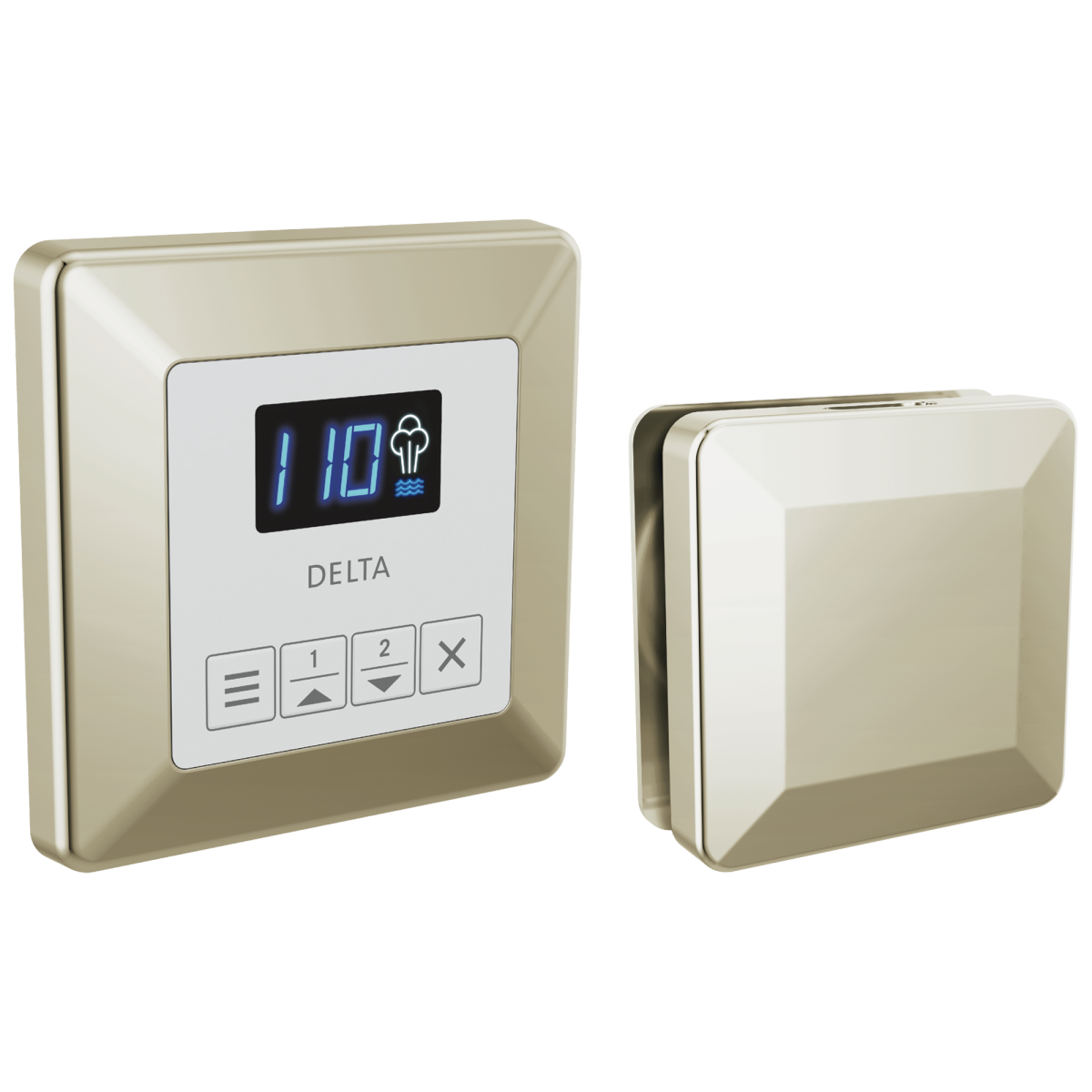 DELTA Universal Showering Components Square Steam Package — Lumicoat® Polished Nickel