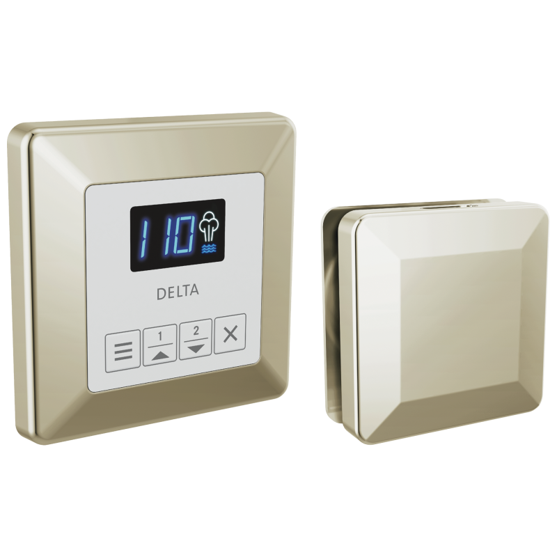 DELTA Universal Showering Components Square Steam Package — Lumicoat® Polished Nickel