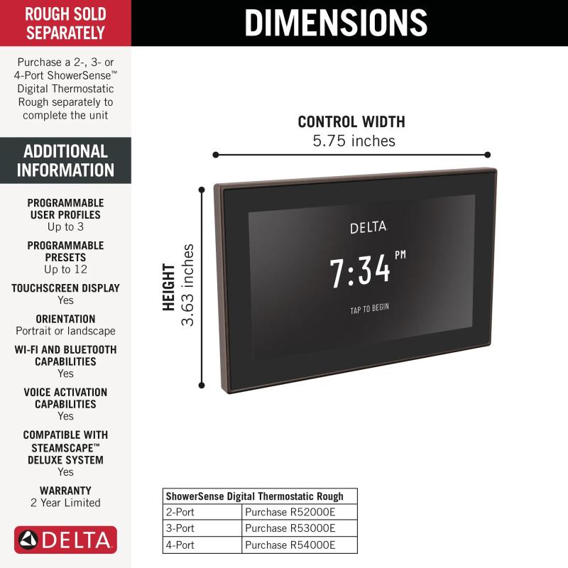 DELTA Universal Showering Components Digital Interface — Venetian Bronze