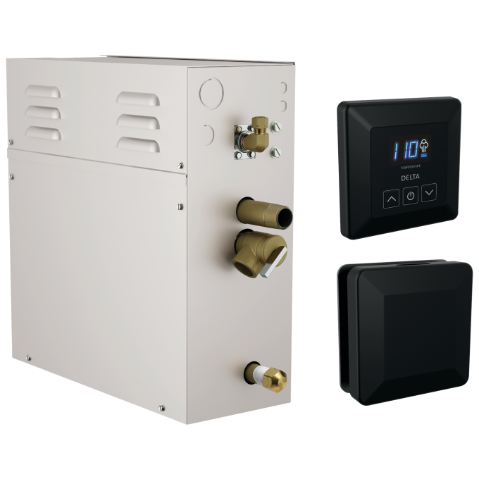 DELTA Universal Showering Components SimpleSteam Kit - 4kW — Matte Black