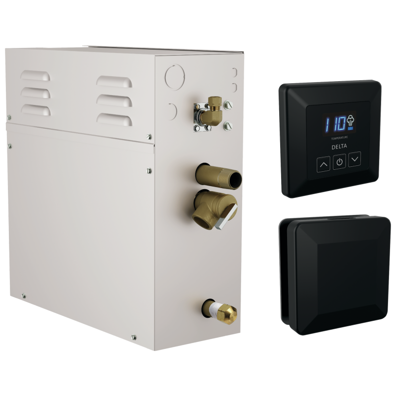 DELTA Universal Showering Components SimpleSteam Kit - 4kW — Matte Black