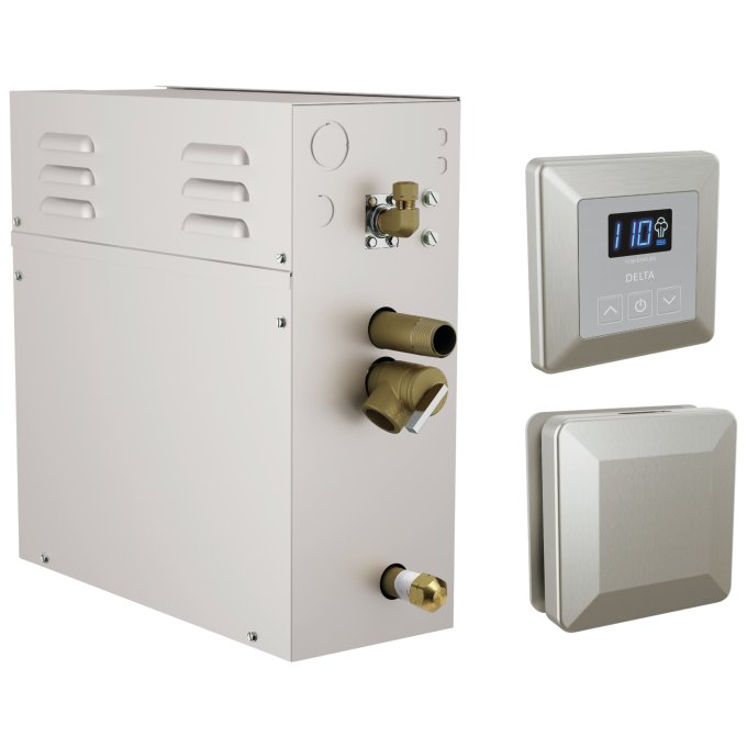 DELTA Universal Showering Components SimpleSteam Kit - 4kW — Lumicoat® Stainless