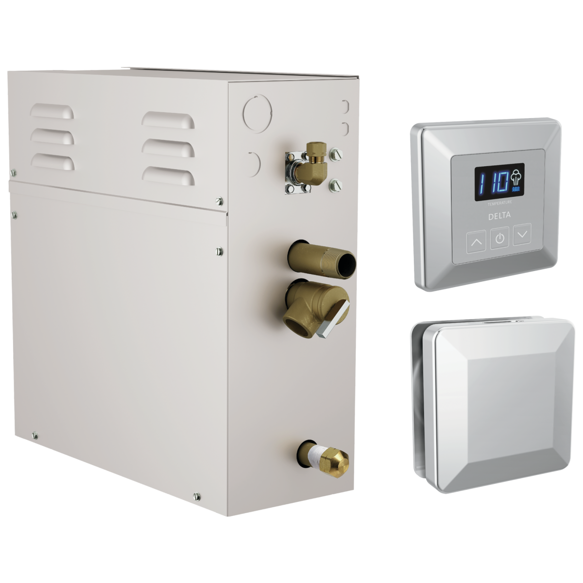 DELTA Universal Showering Components SimpleSteam Kit - 7.5kW — Lumicoat® Chrome