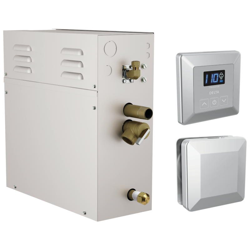 DELTA Universal Showering Components SimpleSteam Kit - 7.5kW — Lumicoat® Chrome