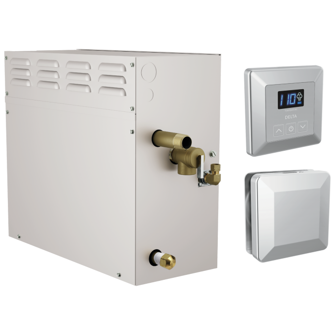 DELTA Universal Showering Components SimpleSteam Kit - 12kW — Lumicoat® Chrome