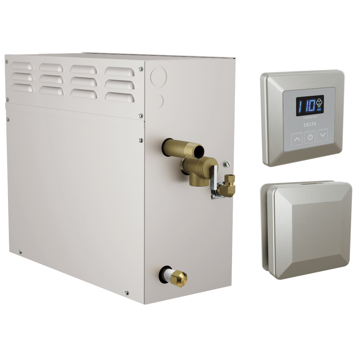 DELTA Universal Showering Components SimpleSteam Kit - 12kW — Lumicoat® Stainless