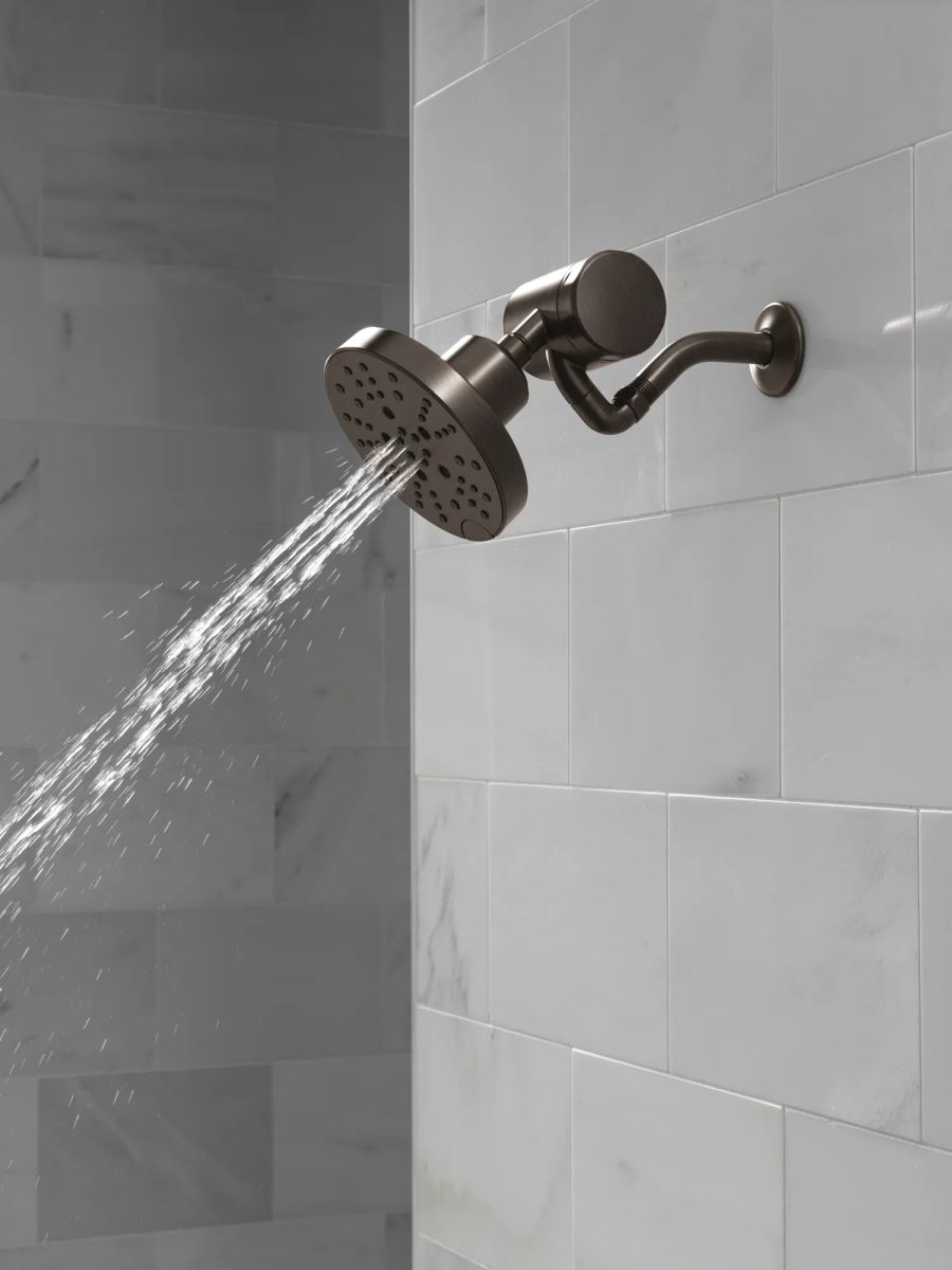 DELTA Universal Showering Components H2OKINETIC 5-Setting Contemporary Raincan Shower Head — Venetian Bronze