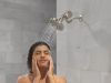 DELTA Universal Showering Components H2OKINETIC 5-Setting Contemporary Raincan Shower Head — Lumicoat® Stainless