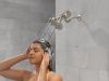 DELTA Universal Showering Components H2OKINETIC 5-Setting Contemporary Raincan Shower Head — Lumicoat® Stainless