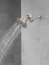 DELTA Universal Showering Components H2OKINETIC 5-Setting Contemporary Raincan Shower Head — Lumicoat® Stainless