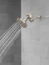 DELTA Universal Showering Components H2OKINETIC 5-Setting Contemporary Raincan Shower Head — Lumicoat® Stainless