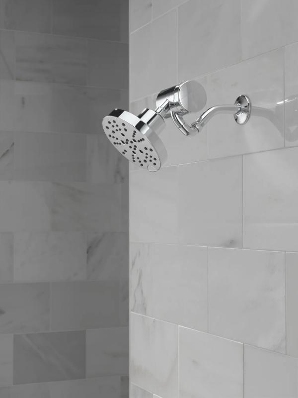 DELTA Universal Showering Components H2OKINETIC 5-Setting Contemporary Raincan Shower Head — Lumicoat® Chrome