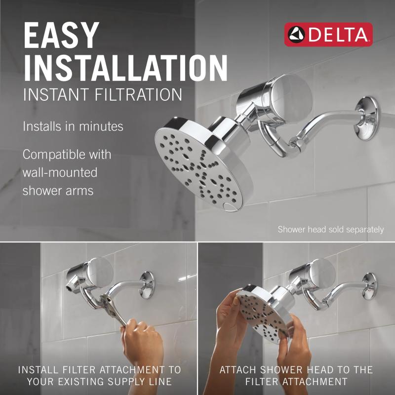 DELTA Clarifi Premium Shower Filter Attachment — Chrome