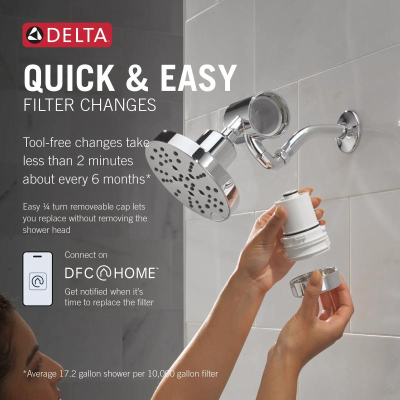 DELTA Clarifi Premium Shower Filter Attachment — Chrome