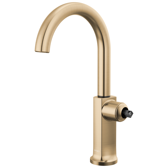 BRIZO Kintsu Bar Faucet with Arc Spout - Less Handle — Lumicoat® Luxe Gold