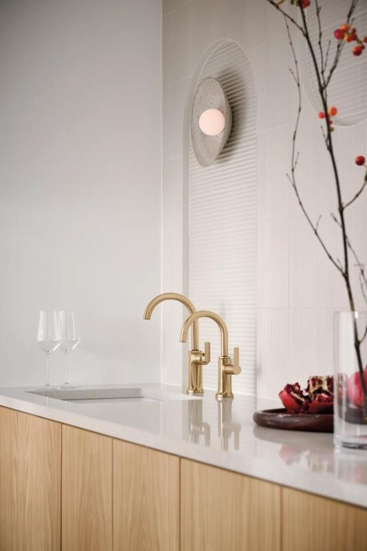 BRIZO Kintsu Instant Hot Faucet with Arc Spout — Lumicoat® Luxe Gold