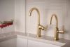 BRIZO Kintsu Bar Faucet with Arc Spout - Less Handle — Lumicoat® Luxe Gold