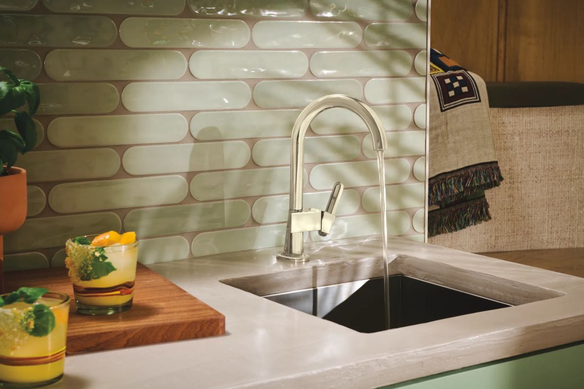 BRIZO Frank Lloyd Wright Bar Faucet with Arc Spout - Less Handle — Polished Nickel