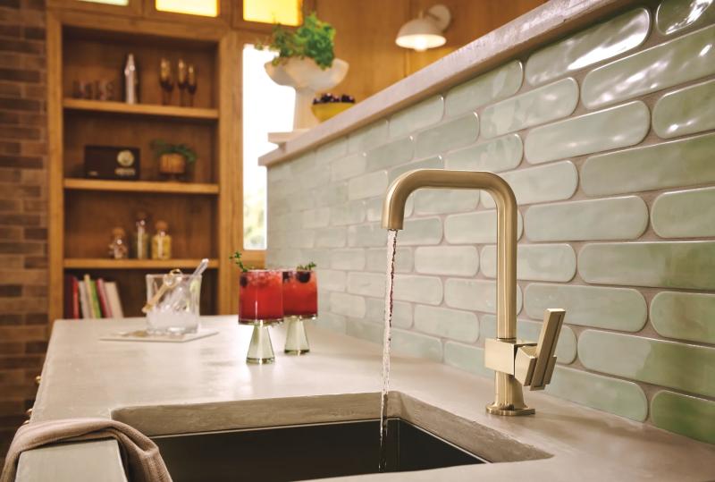 BRIZO Frank Lloyd Wright Bar Faucet with Square Spout - Less Handle — Luxe Gold