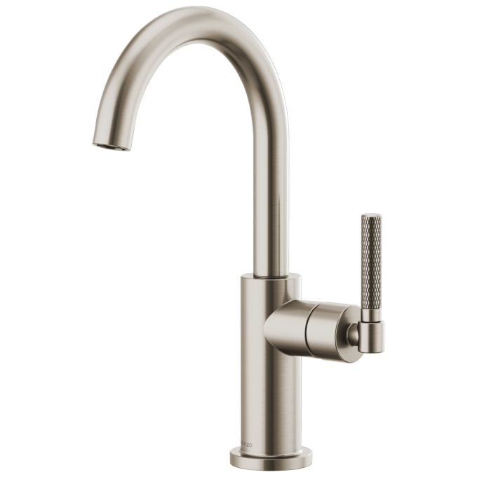 BRIZO Litze Bar Faucet with Arc Spout and Knurled Handle Kit — Stainless