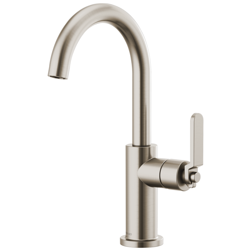BRIZO Litze Bar Faucet with Arc Spout and Industrial Handle Kit — Stainless