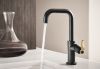 BRIZO Litze Bar Faucet with Square Spout and Industrial Handle Kit — Matte Black/Luxe Gold