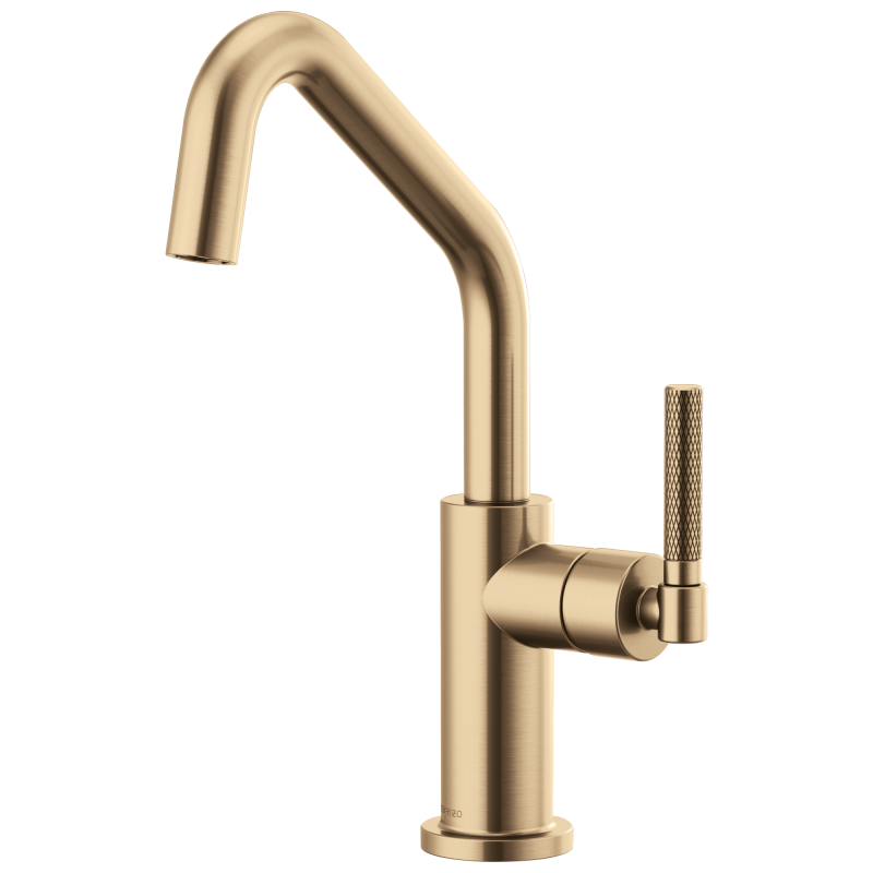 BRIZO Litze Bar Faucet with Angled Spout and Knurled Handle Kit — Luxe Gold