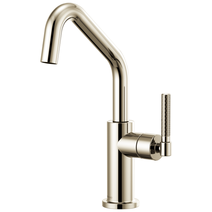 BRIZO Litze Bar Faucet with Angled Spout and Knurled Handle Kit — Polished Nickel