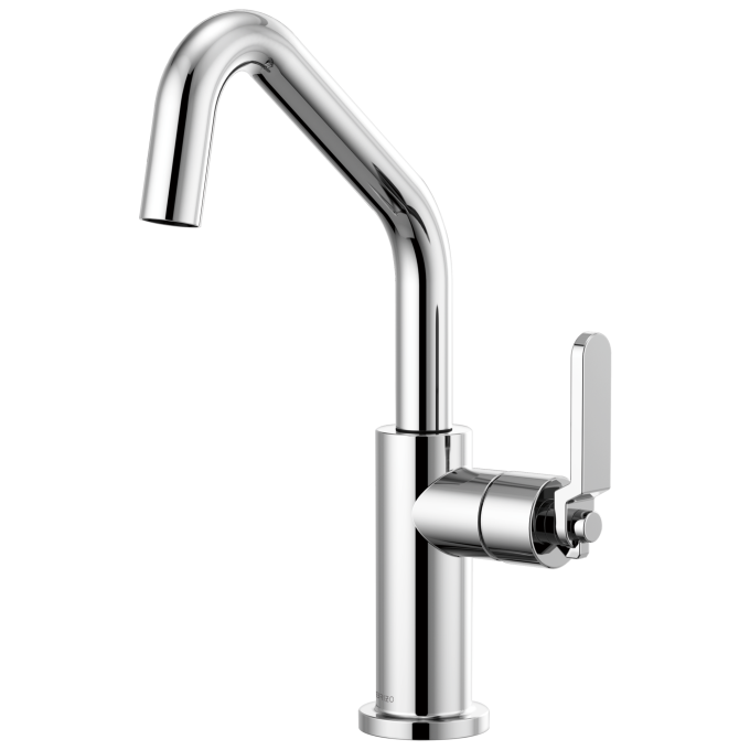 BRIZO Litze Bar Faucet with Angled Spout and Industrial Handle Kit — Chrome