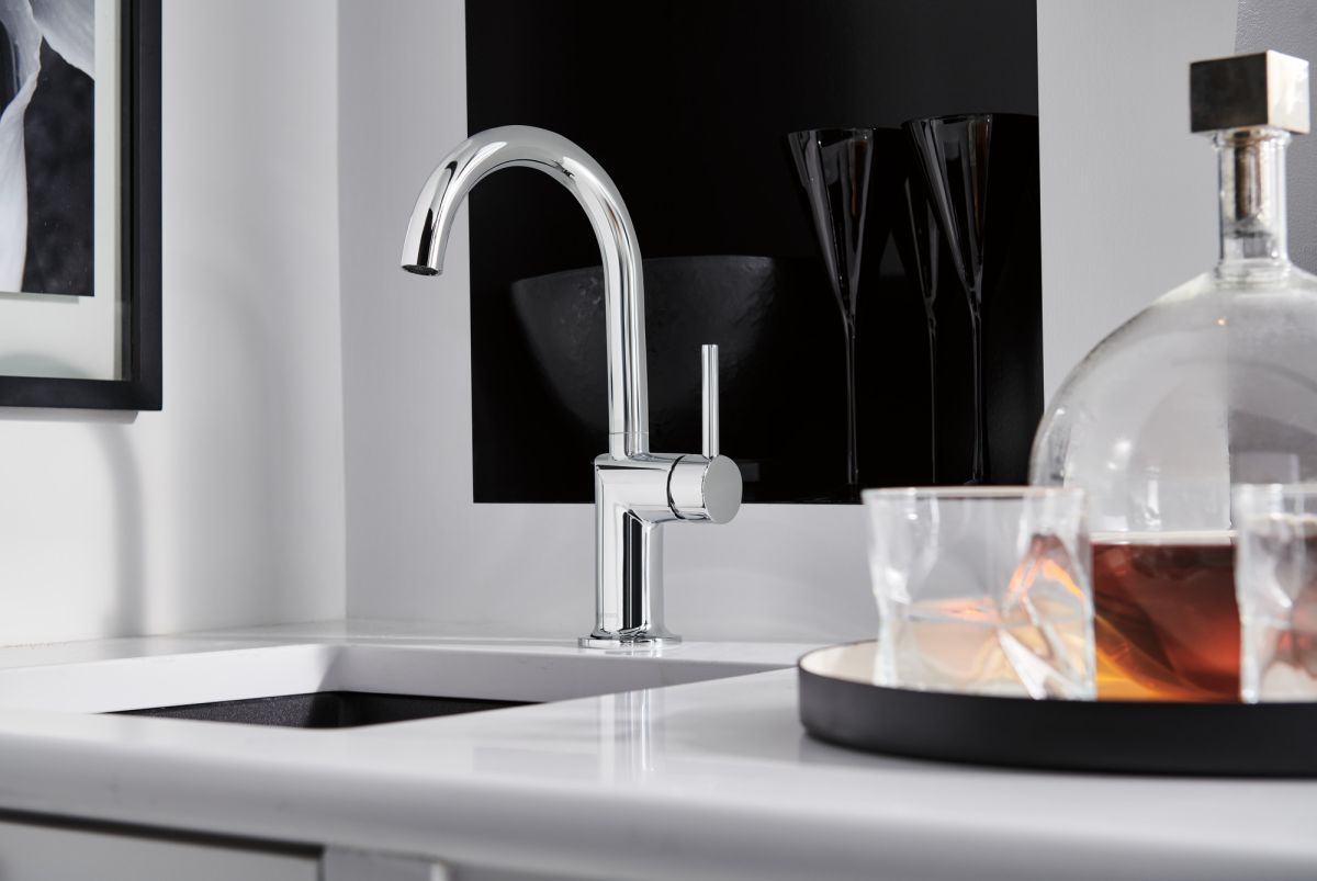 BRIZO Odin Bar Faucet with Arc Spout - Less Handle — Chrome